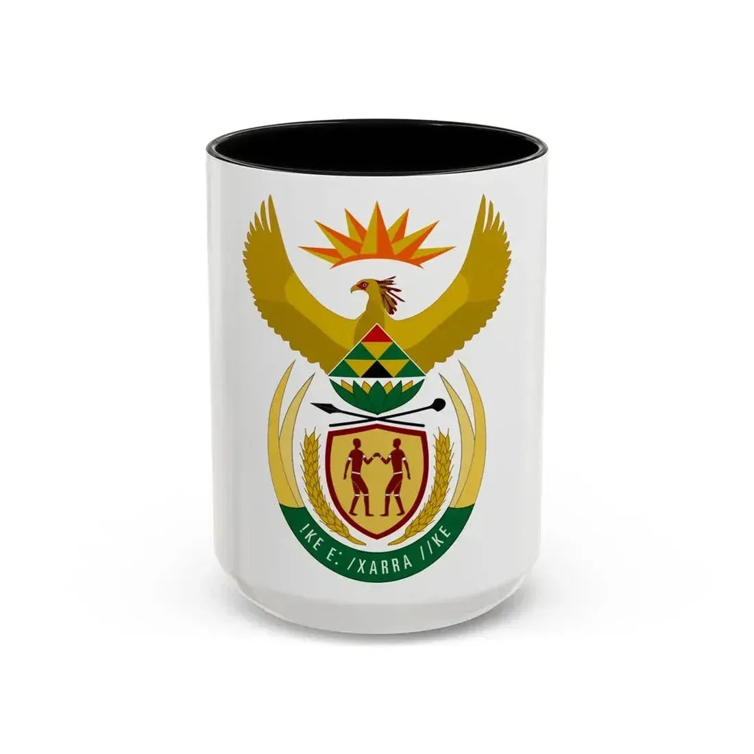 Coat of arms of South Africa - Accent Coffee Mug 15oz Black - Go Mug Yourself
