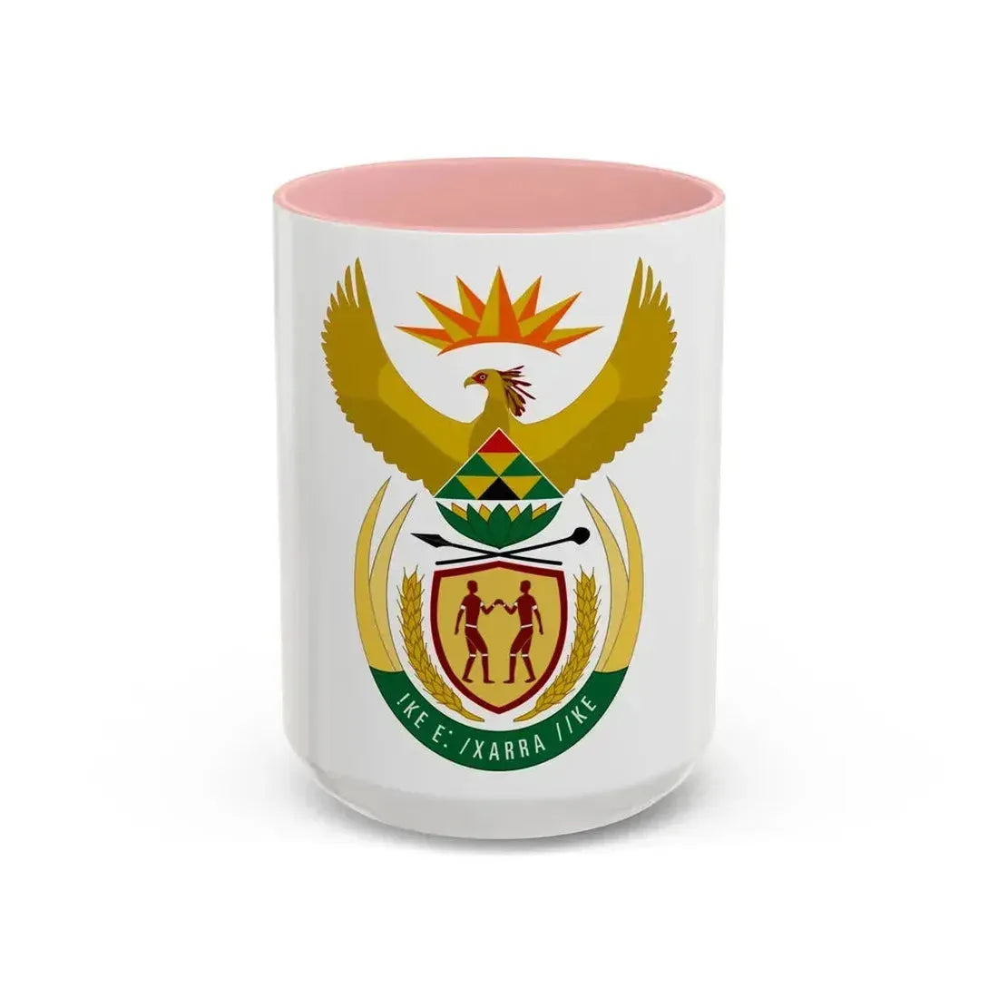 Coat of arms of South Africa - Accent Coffee Mug 15oz Pink - Go Mug Yourself