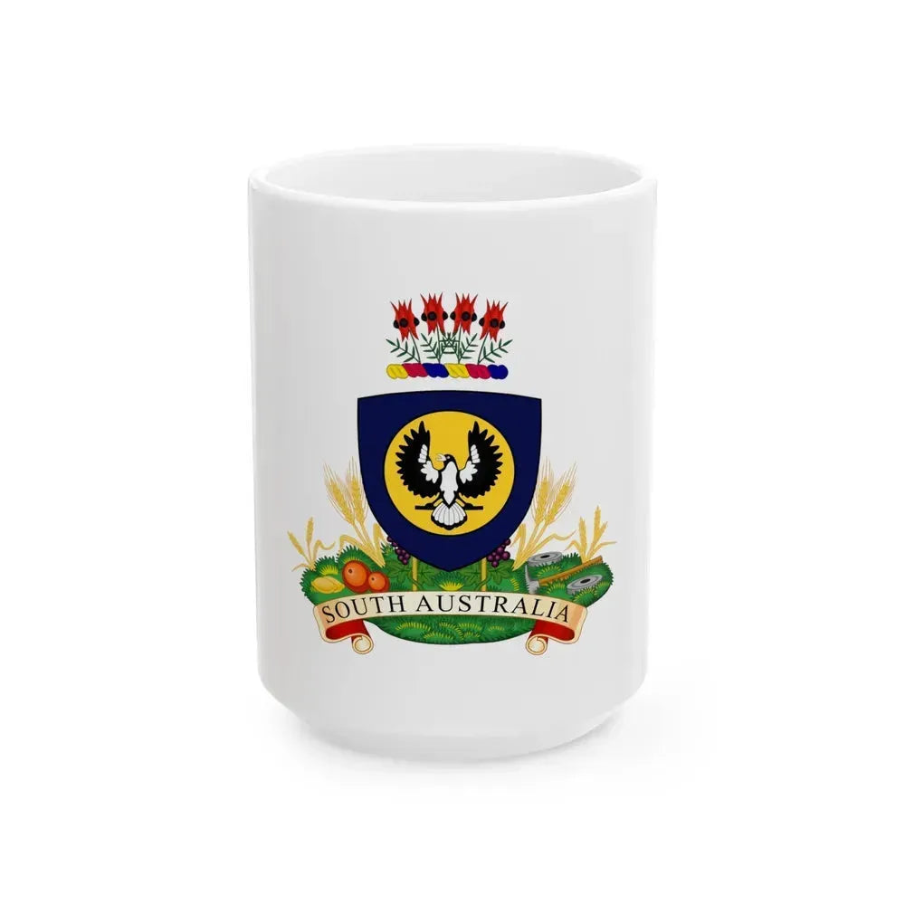 Coat of arms of South Australia - White Coffee Mug 15oz - Go Mug Yourself