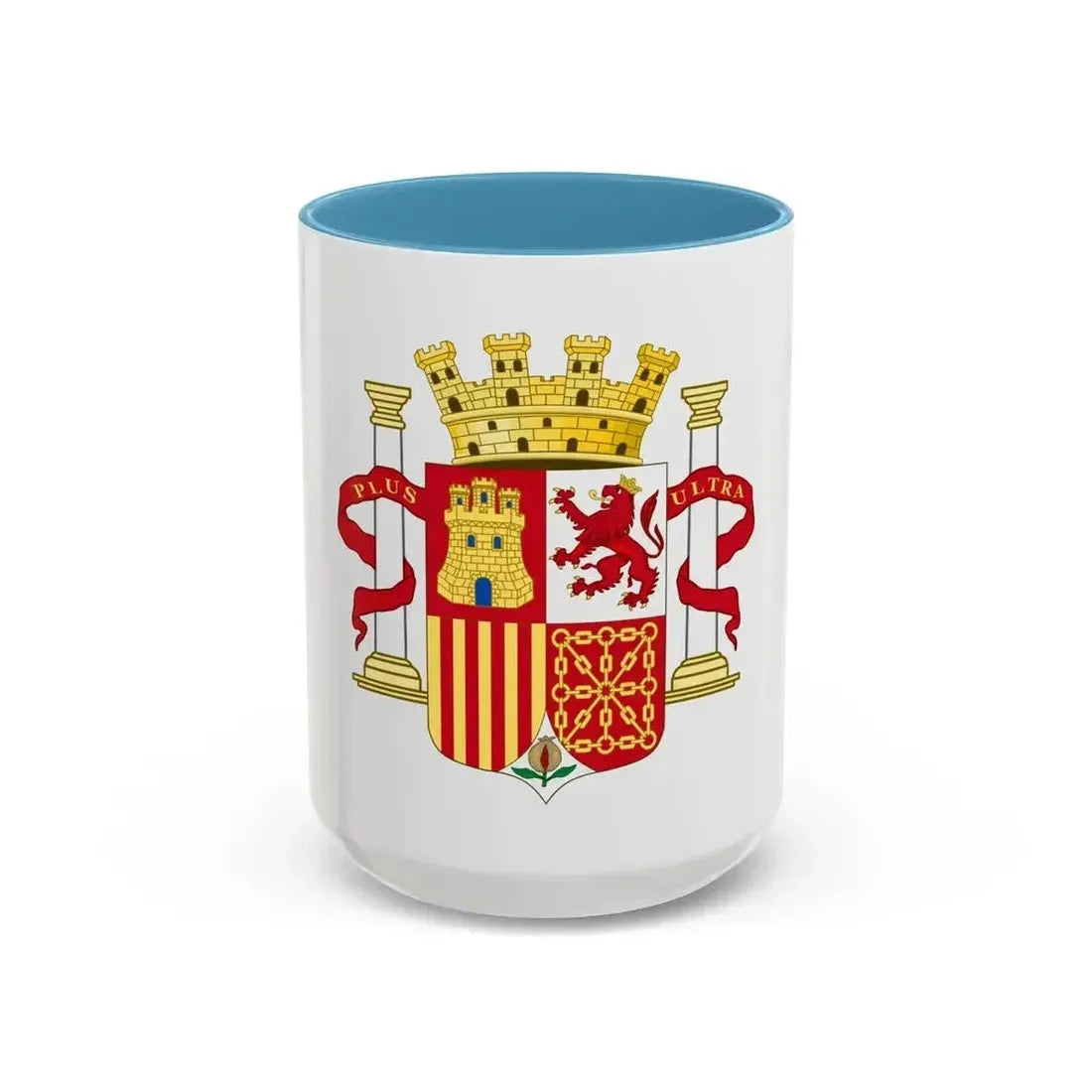 Coat of Arms of Spain (1868-1870 and 1873-1874) - Accent Coffee Mug 15oz Light Blue - Go Mug Yourself