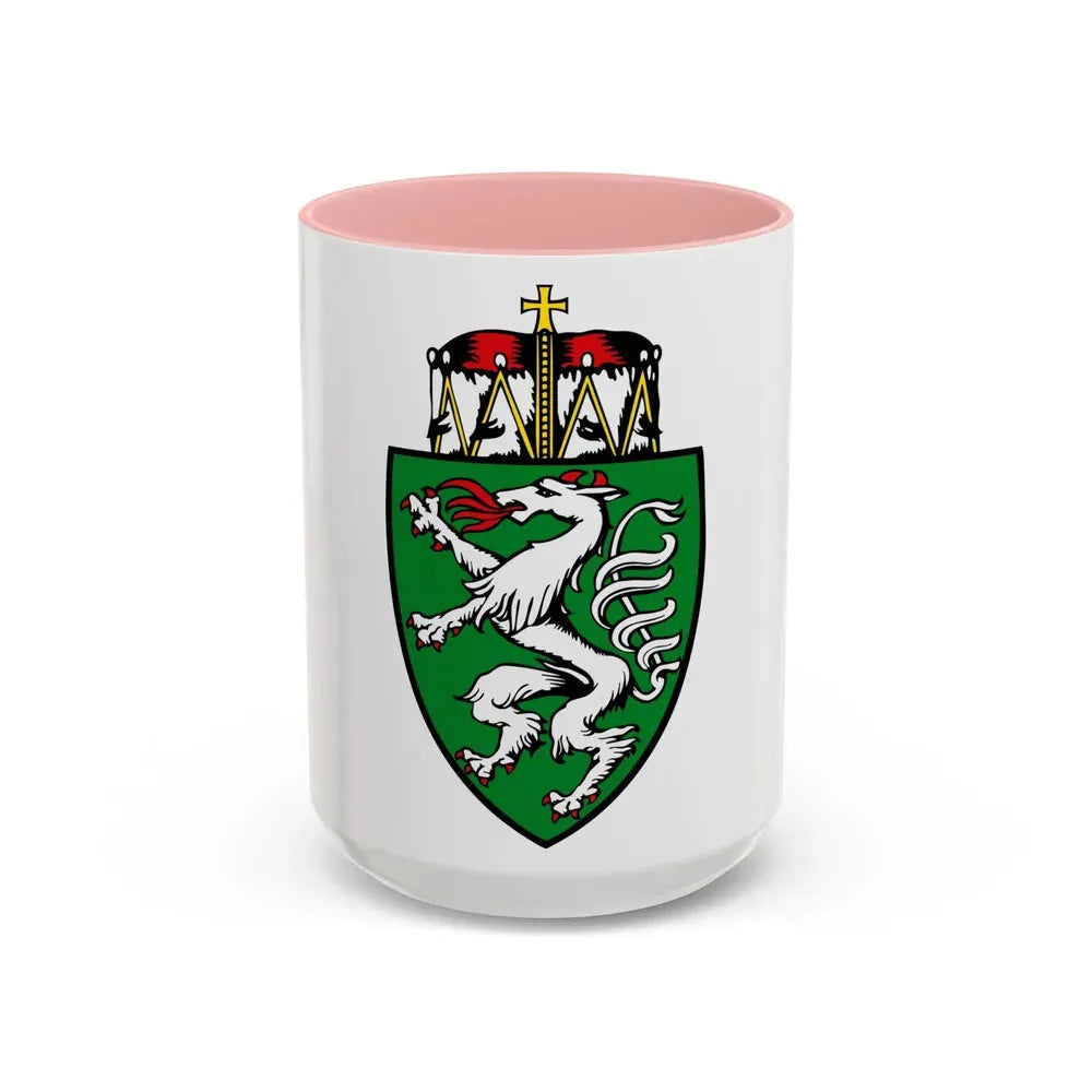 Coat of Arms of Steiermark Austria - Accent Coffee Mug 15oz Pink - Go Mug Yourself