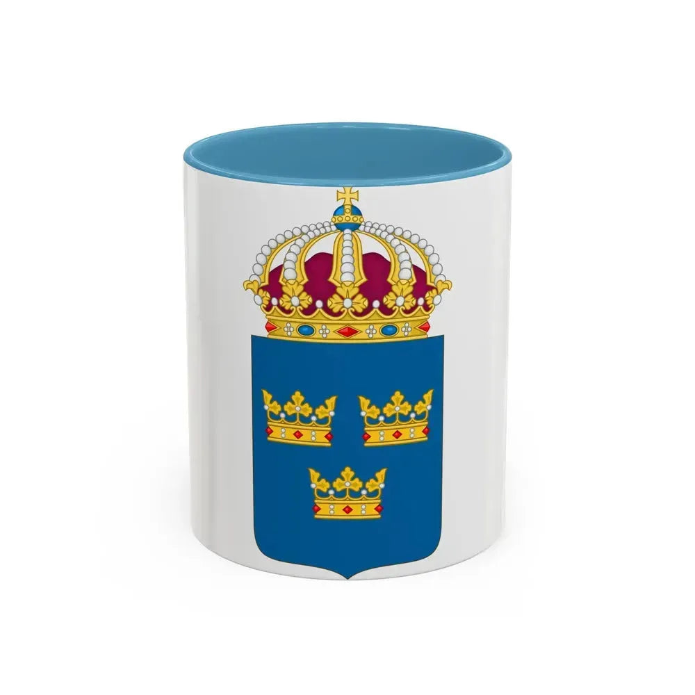 Coat of arms of Sweden - Accent Coffee Mug 11oz Light Blue - Go Mug Yourself