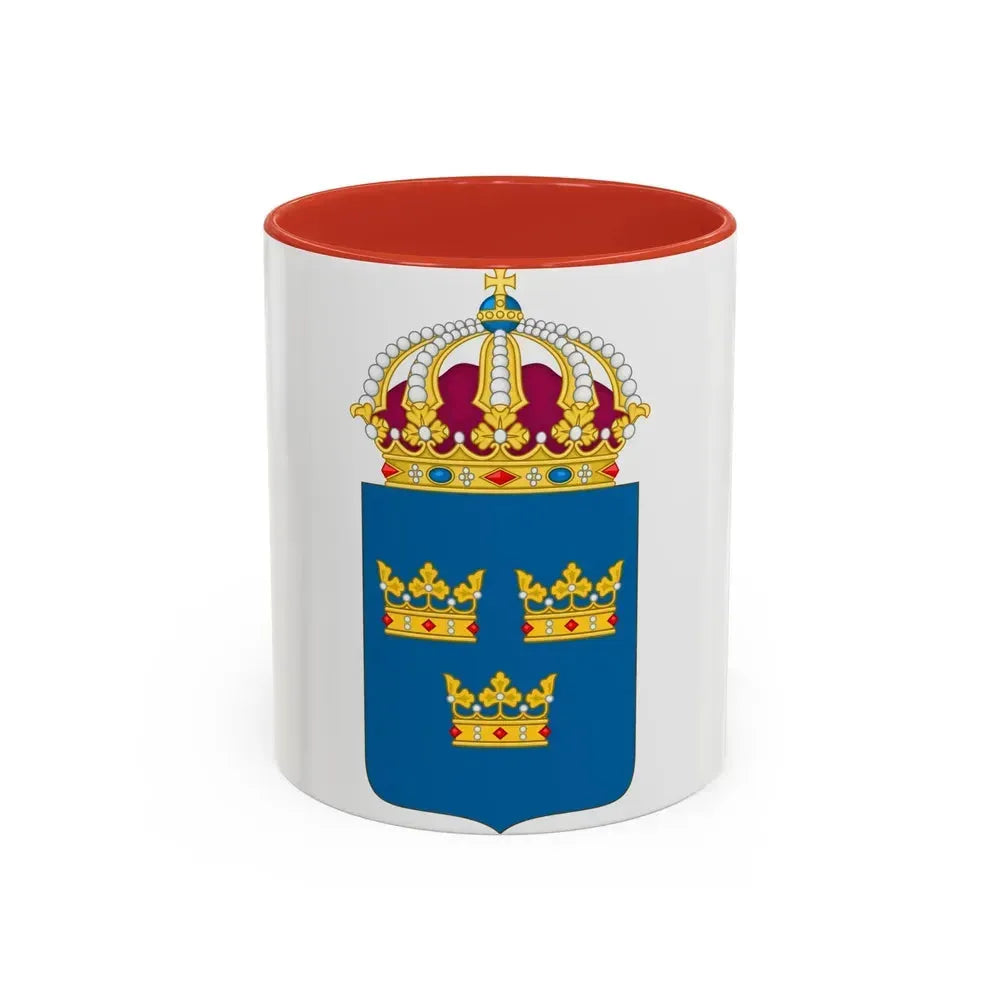 Coat of arms of Sweden - Accent Coffee Mug 11oz Red - Go Mug Yourself