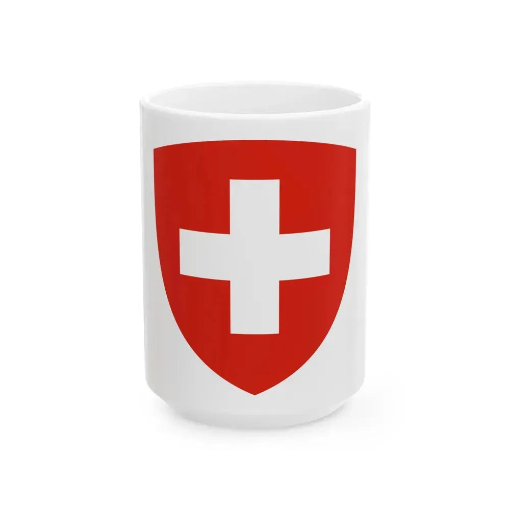 Coat of Arms of Switzerland - White Coffee Mug 15oz - Go Mug Yourself