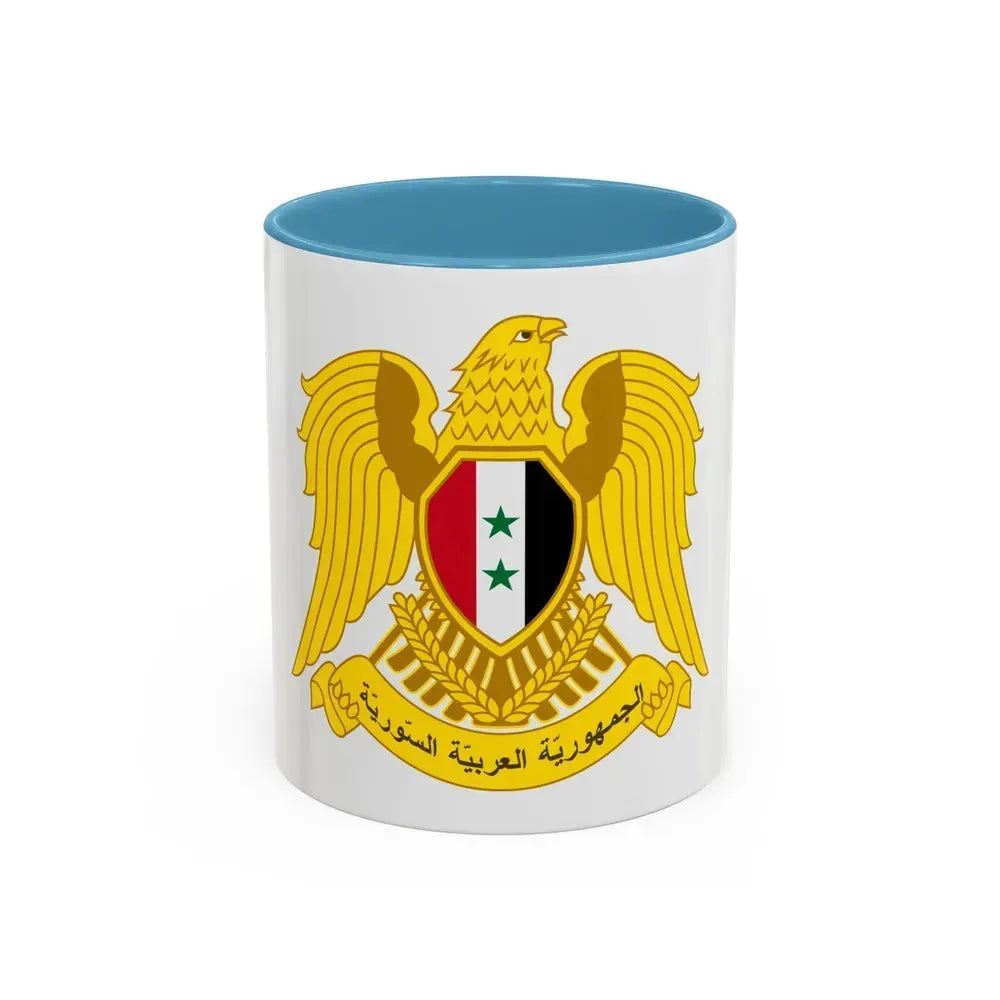 Coat of arms of Syria - Accent Coffee Mug 11oz Light Blue - Go Mug Yourself