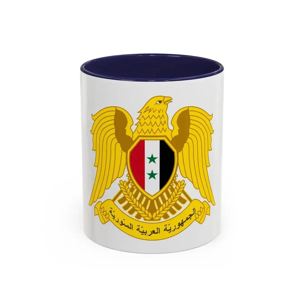 Coat of arms of Syria - Accent Coffee Mug 11oz Navy - Go Mug Yourself