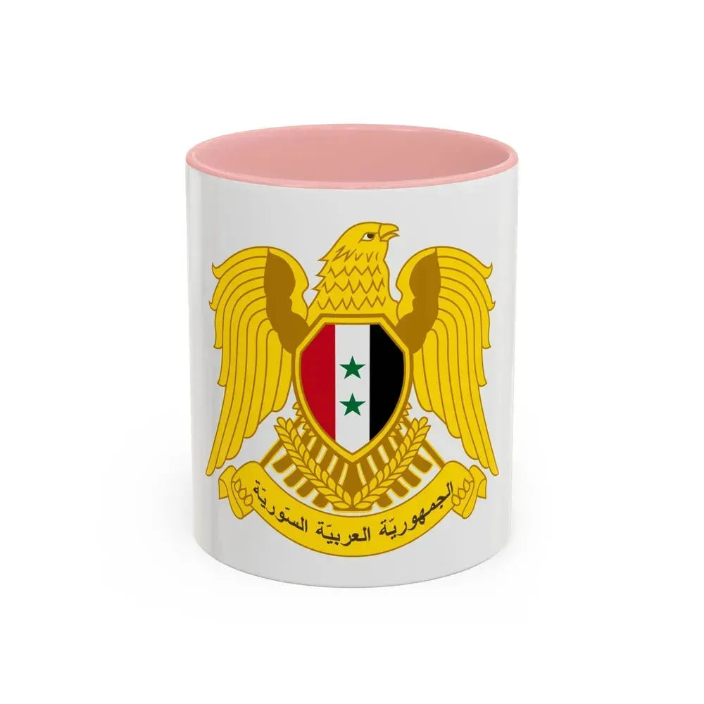 Coat of arms of Syria - Accent Coffee Mug 11oz Pink - Go Mug Yourself