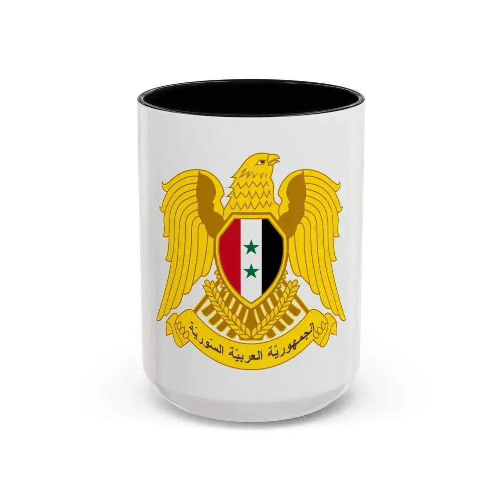 Coat of arms of Syria - Accent Coffee Mug 15oz Black - Go Mug Yourself