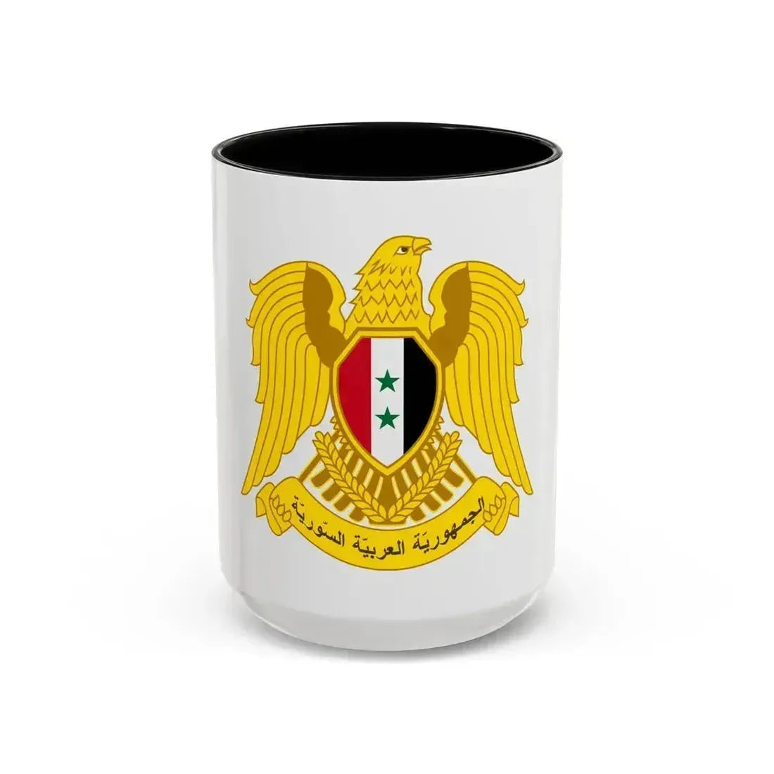 Coat of arms of Syria - Accent Coffee Mug 15oz Black - Go Mug Yourself