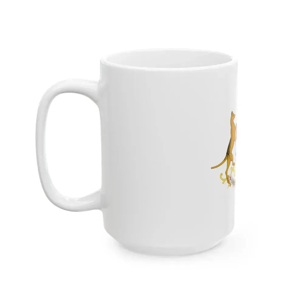 Coat of arms of Tasmania - White Coffee Mug - Go Mug Yourself