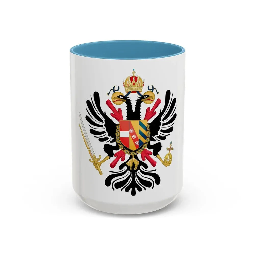 Coat of arms of the Austrian Netherlands - Accent Coffee Mug 15oz Light Blue - Go Mug Yourself
