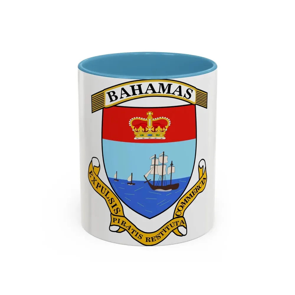 Coat of Arms of The Bahamas 2 - Accent Coffee Mug 11oz Light Blue - Go Mug Yourself