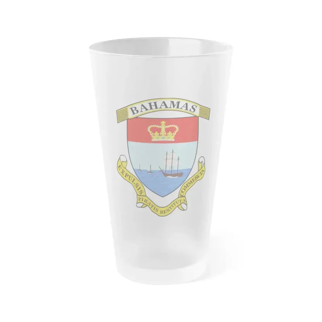Coat of Arms of The Bahamas 2 - Frosted Pint Glass 16oz Default Title - Go Mug Yourself