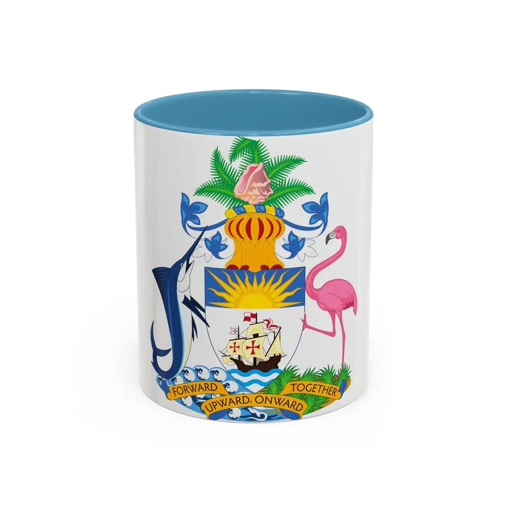 Coat of Arms of The Bahamas - Accent Coffee Mug 11oz Light Blue - Go Mug Yourself
