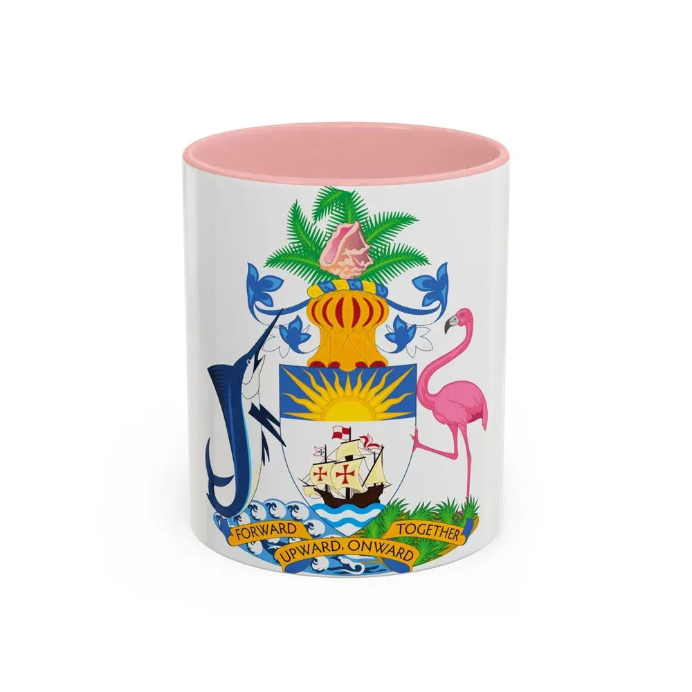 Coat of Arms of The Bahamas - Accent Coffee Mug 11oz Pink - Go Mug Yourself