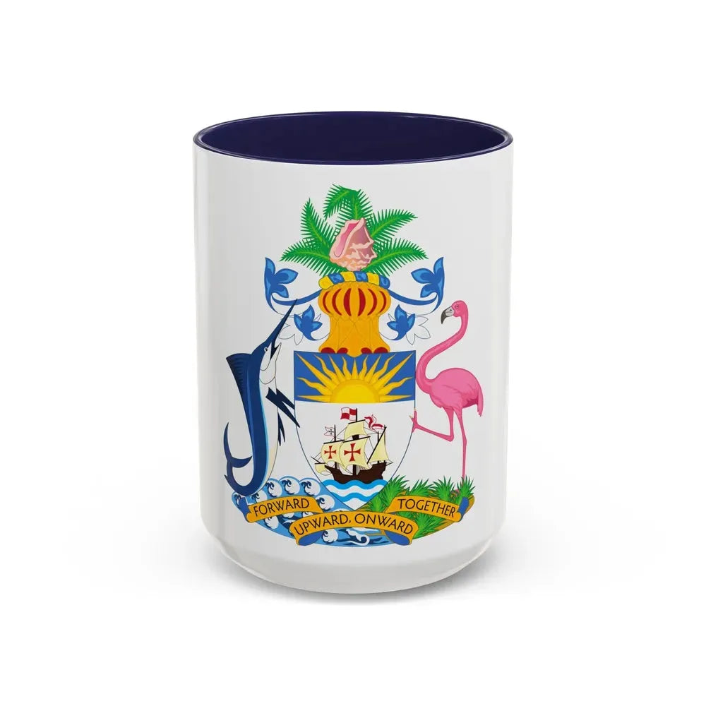 Coat of Arms of The Bahamas - Accent Coffee Mug 15oz Navy - Go Mug Yourself