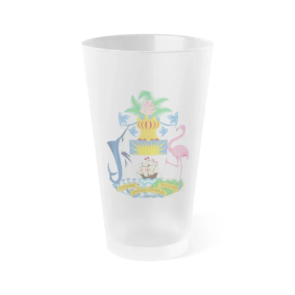 Coat of Arms of The Bahamas - Frosted Pint Glass 16oz Default Title - Go Mug Yourself