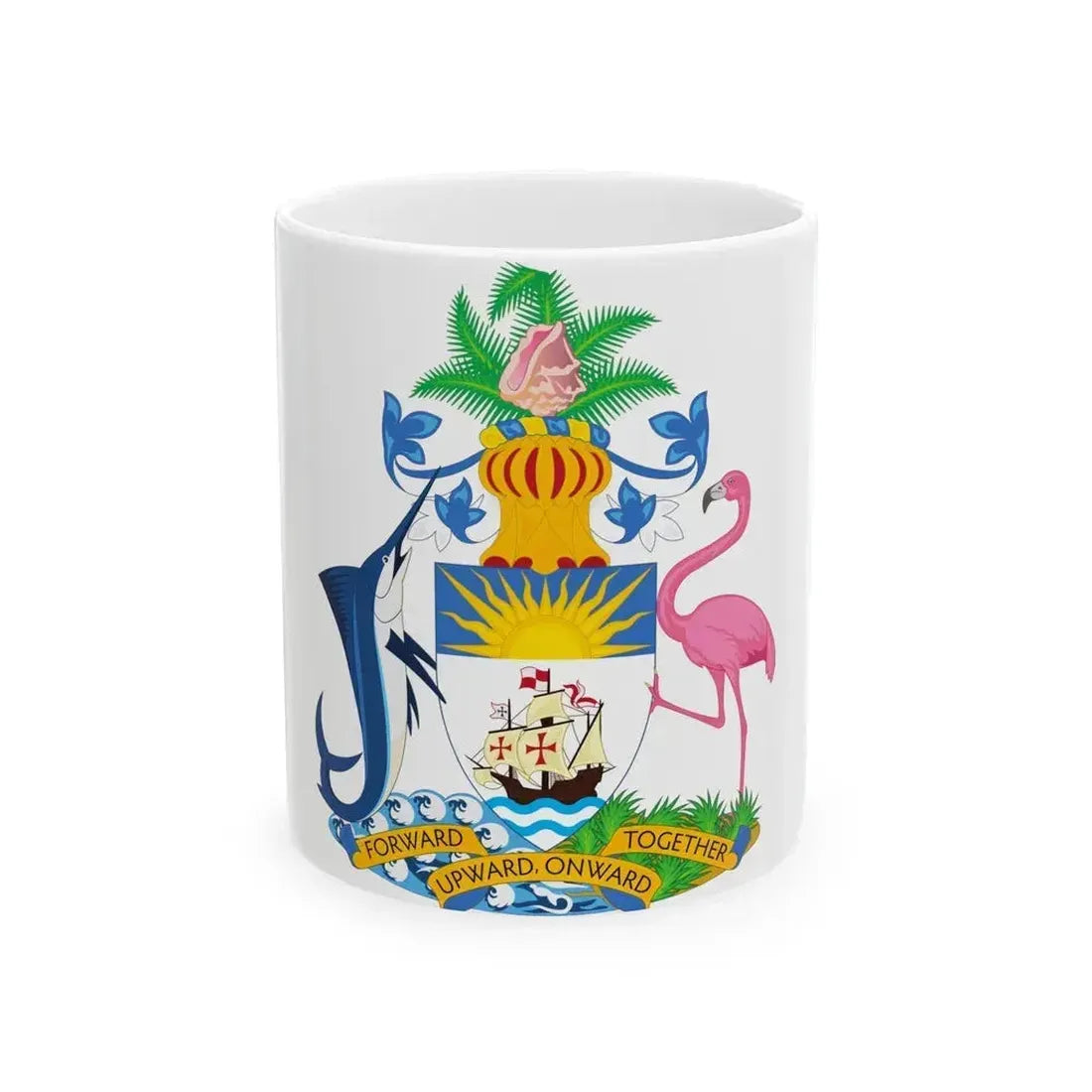 Coat of Arms of The Bahamas - White Coffee Mug 11oz - Go Mug Yourself