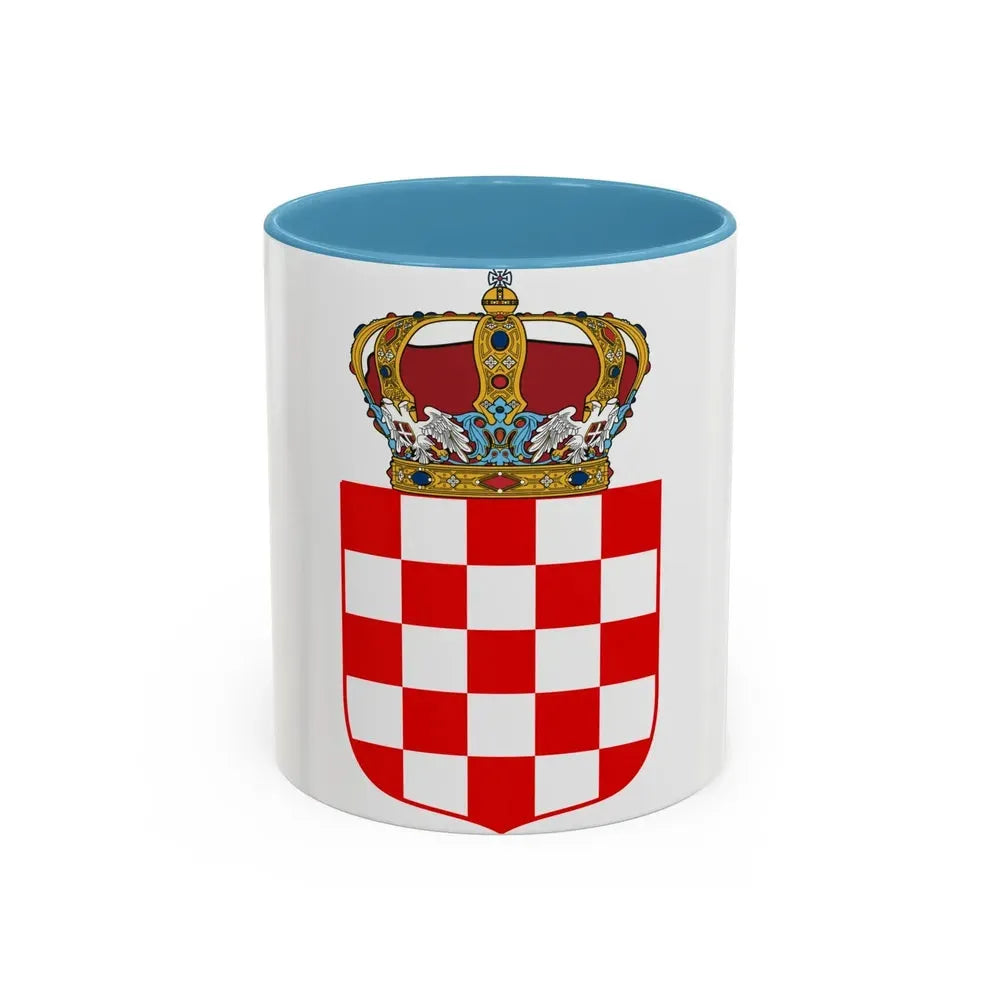 Coat of Arms of the Banate of Croatia - Accent Coffee Mug 11oz Light Blue - Go Mug Yourself