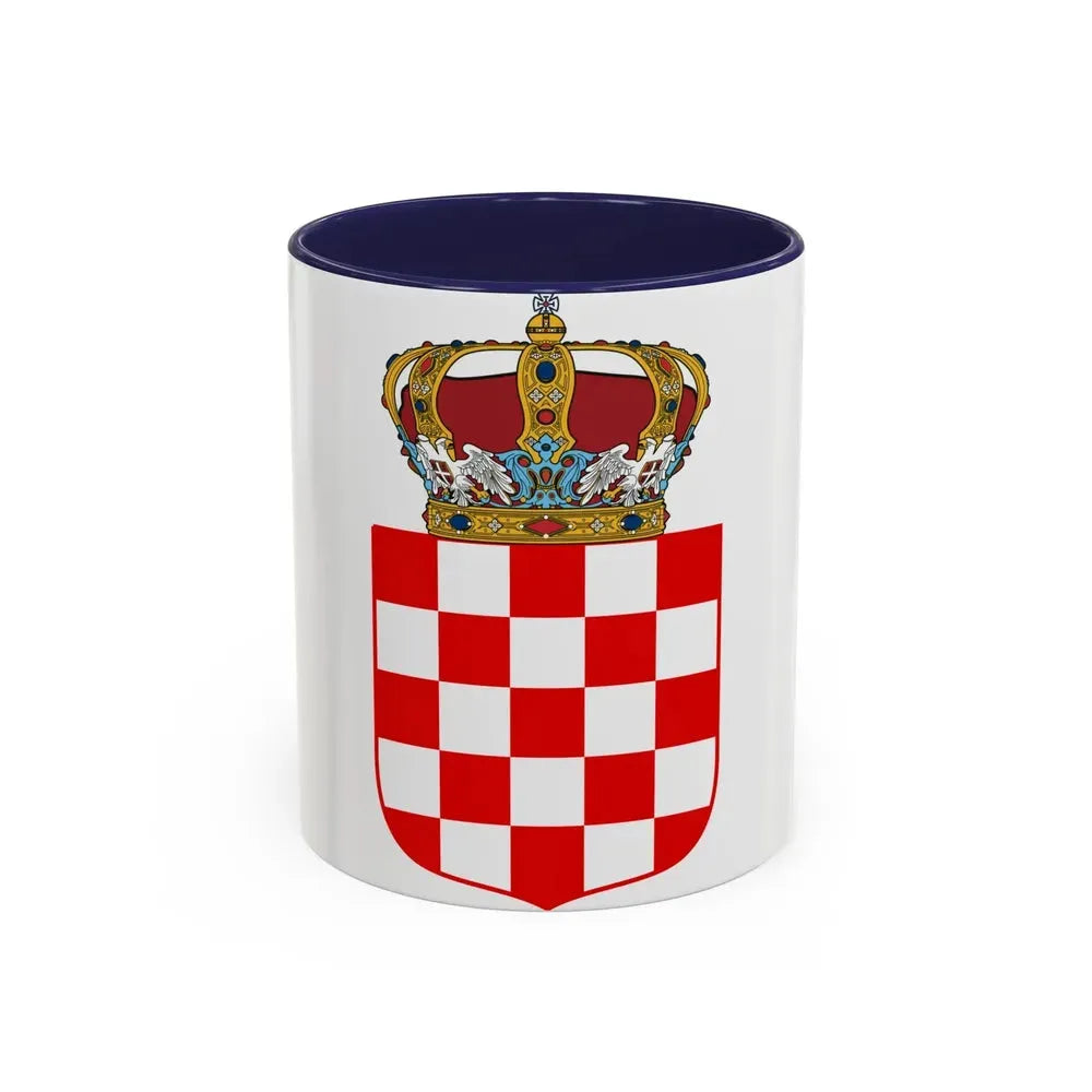 Coat of Arms of the Banate of Croatia - Accent Coffee Mug 11oz Navy - Go Mug Yourself