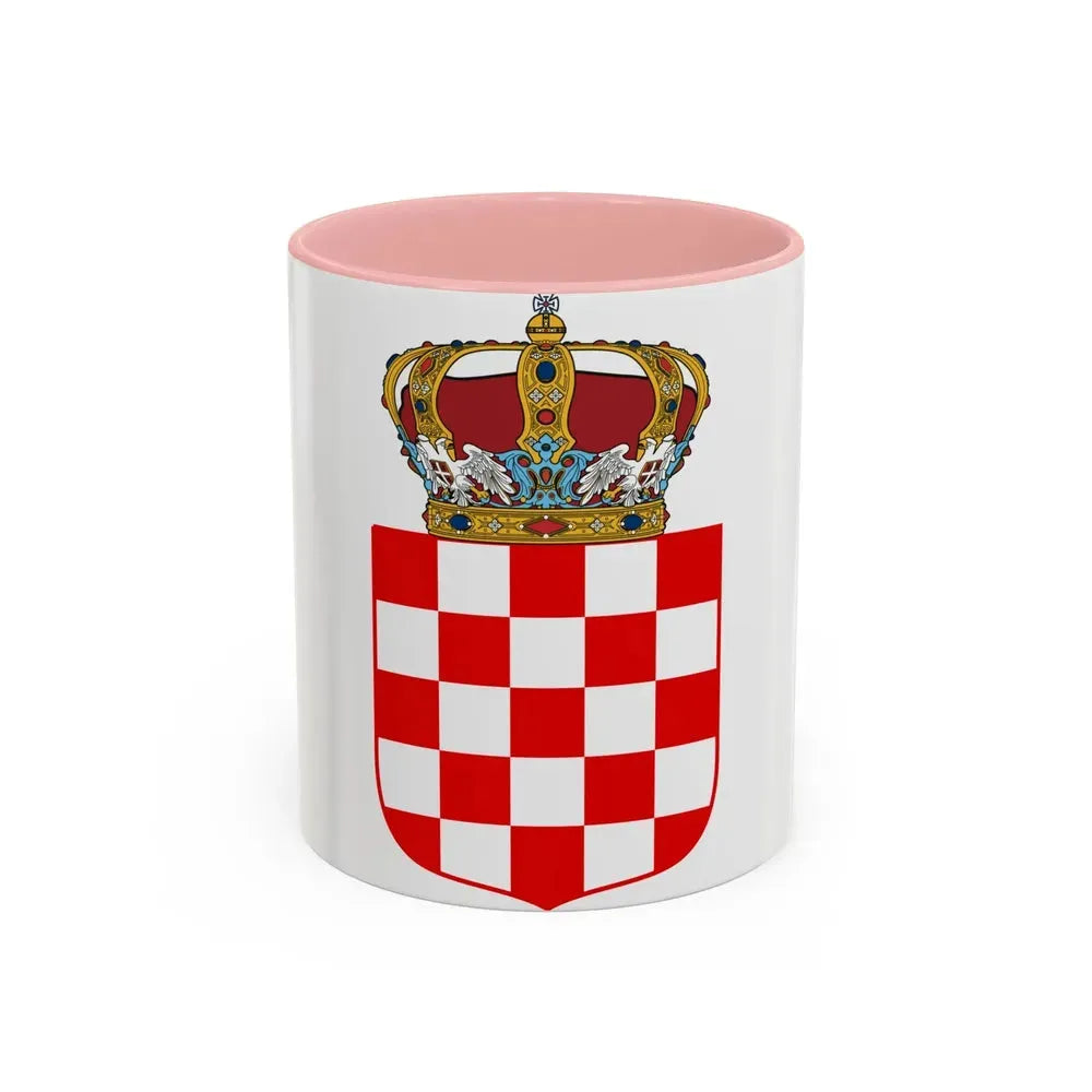 Coat of Arms of the Banate of Croatia - Accent Coffee Mug 11oz Pink - Go Mug Yourself