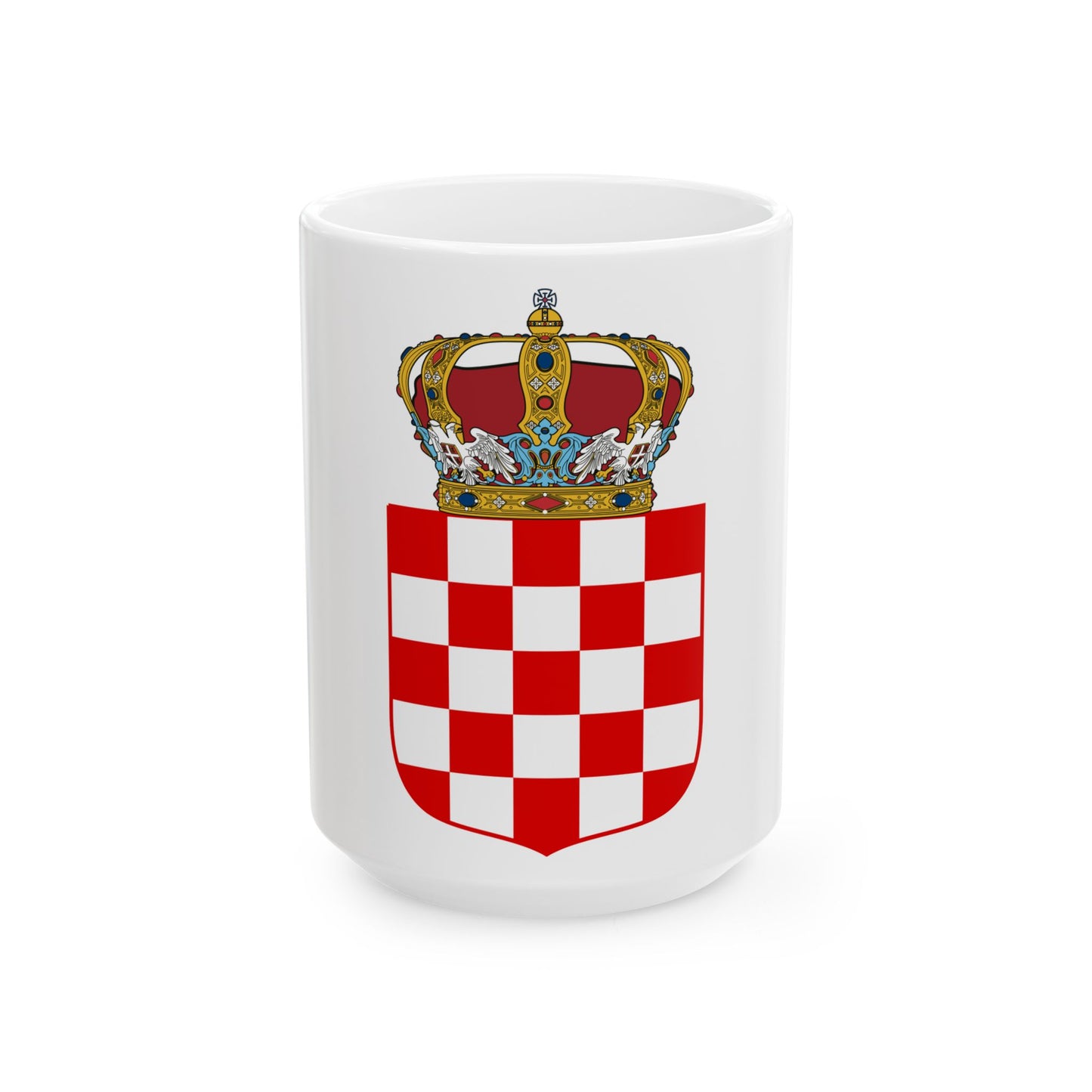 Coat of Arms of the Banate of Croatia - White Coffee Mug-15oz-Go Mug Yourself