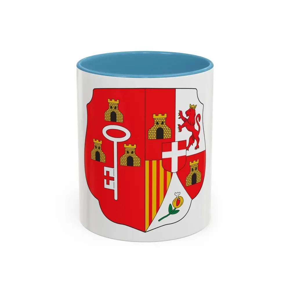 Coat of arms of the Captaincy General of Cuba - Accent Coffee Mug 11oz Light Blue - Go Mug Yourself