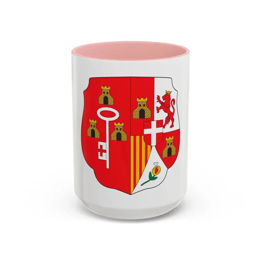 Coat of arms of the Captaincy General of Cuba - Accent Coffee Mug 15oz Pink - Go Mug Yourself