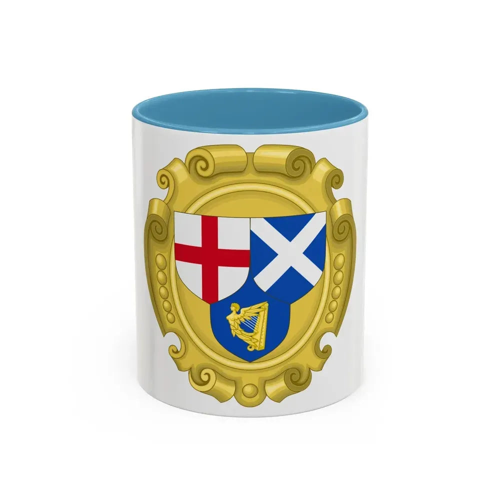 Coat of Arms of the Commonwealth of England, Scotland and Ireland - Accent Coffee Mug 11oz Light Blue - Go Mug Yourself