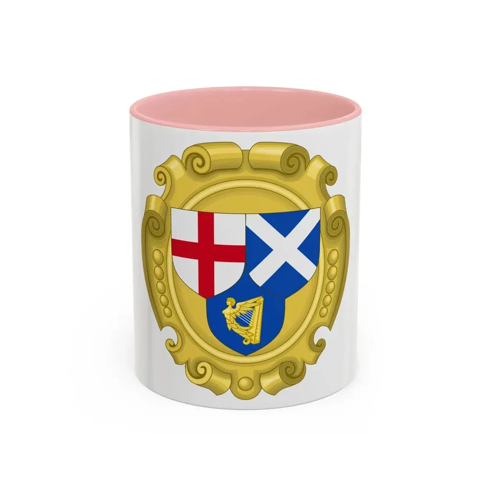 Coat of Arms of the Commonwealth of England, Scotland and Ireland - Accent Coffee Mug 11oz Pink - Go Mug Yourself