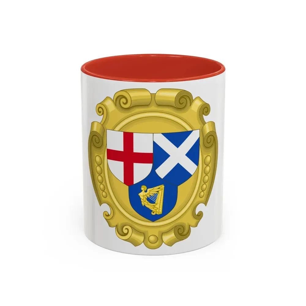 Coat of Arms of the Commonwealth of England, Scotland and Ireland - Accent Coffee Mug 11oz Red - Go Mug Yourself