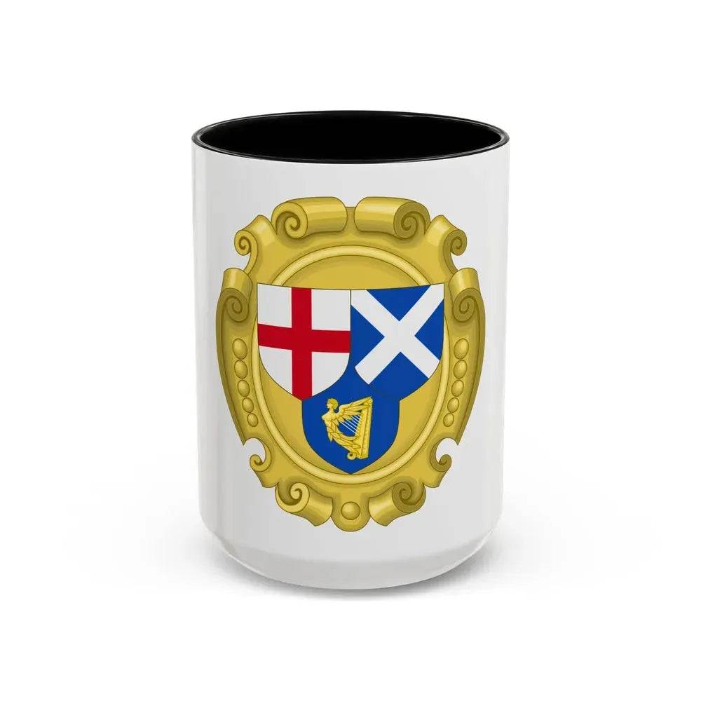 Coat of Arms of the Commonwealth of England, Scotland and Ireland - Accent Coffee Mug 15oz Black - Go Mug Yourself