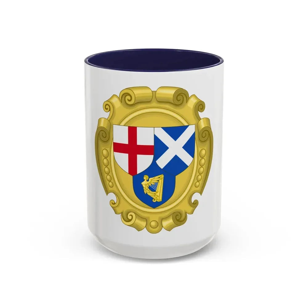 Coat of Arms of the Commonwealth of England, Scotland and Ireland - Accent Coffee Mug 15oz Navy - Go Mug Yourself
