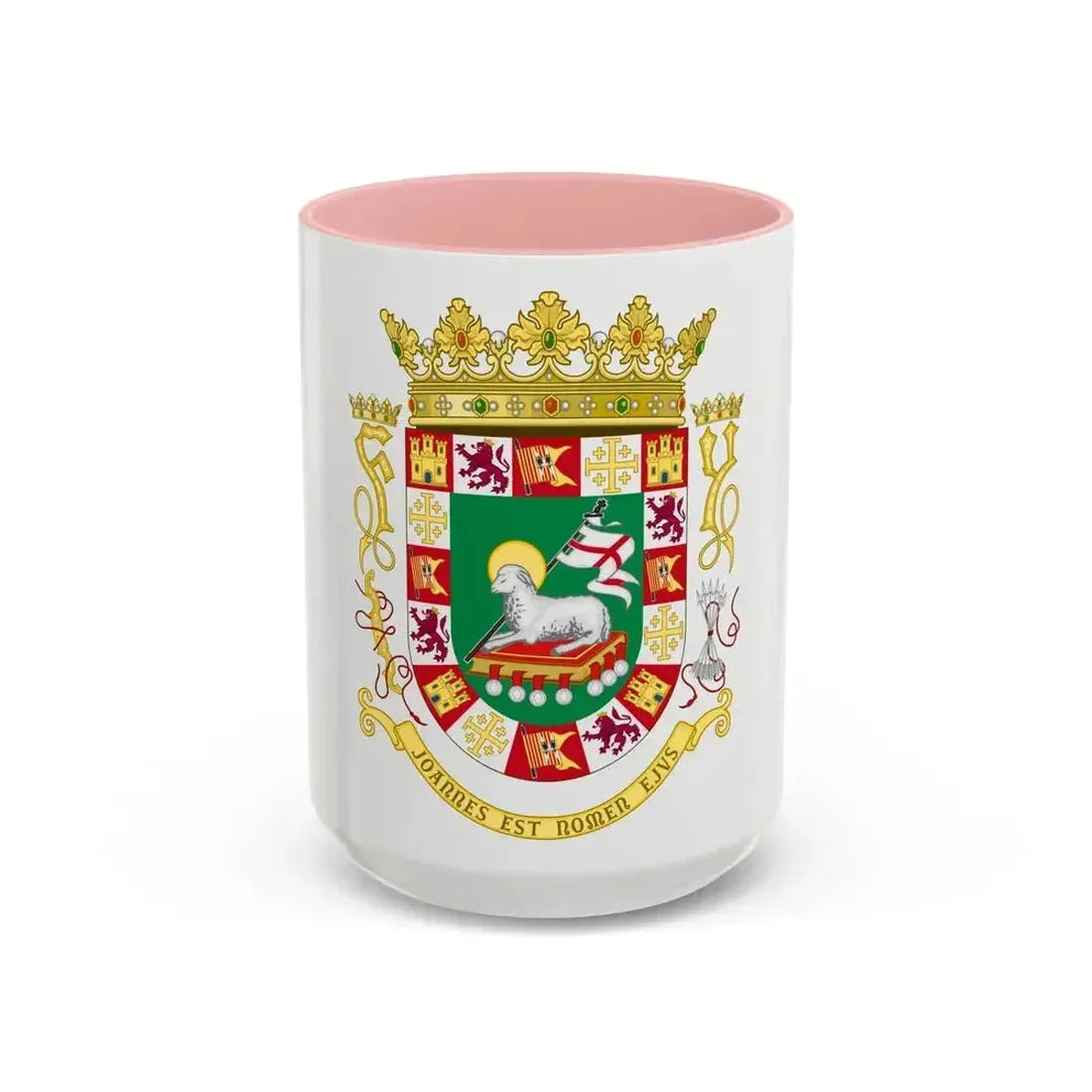 Coat of arms of the Commonwealth of Puerto Rico 2 - Accent Coffee Mug 15oz Pink - Go Mug Yourself