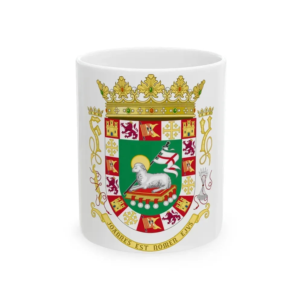 Coat of arms of the Commonwealth of Puerto Rico 2 - White Coffee Mug 11oz - Go Mug Yourself