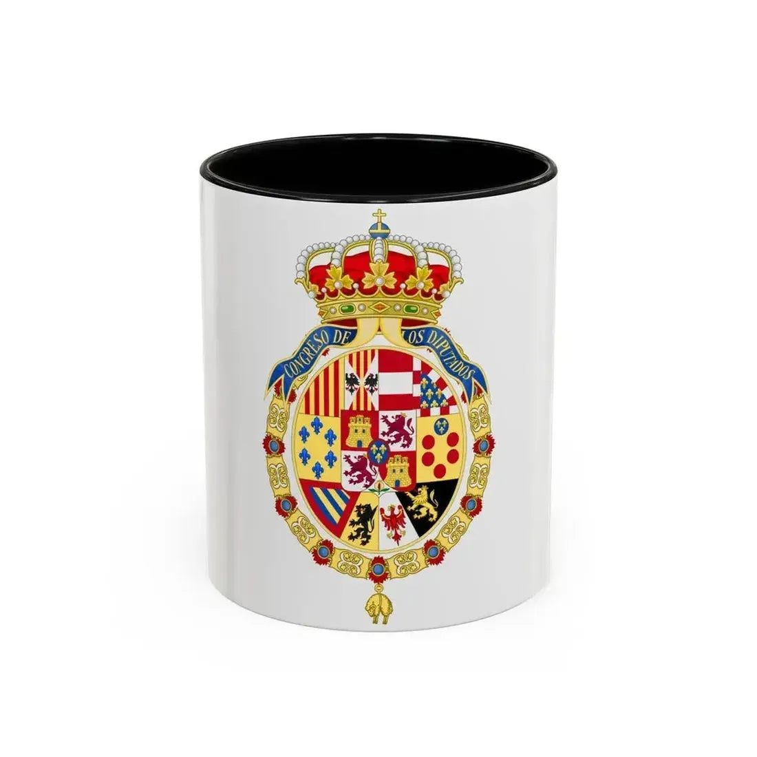 Coat of Arms of the Congress of Spain - Accent Coffee Mug 11oz Black - Go Mug Yourself