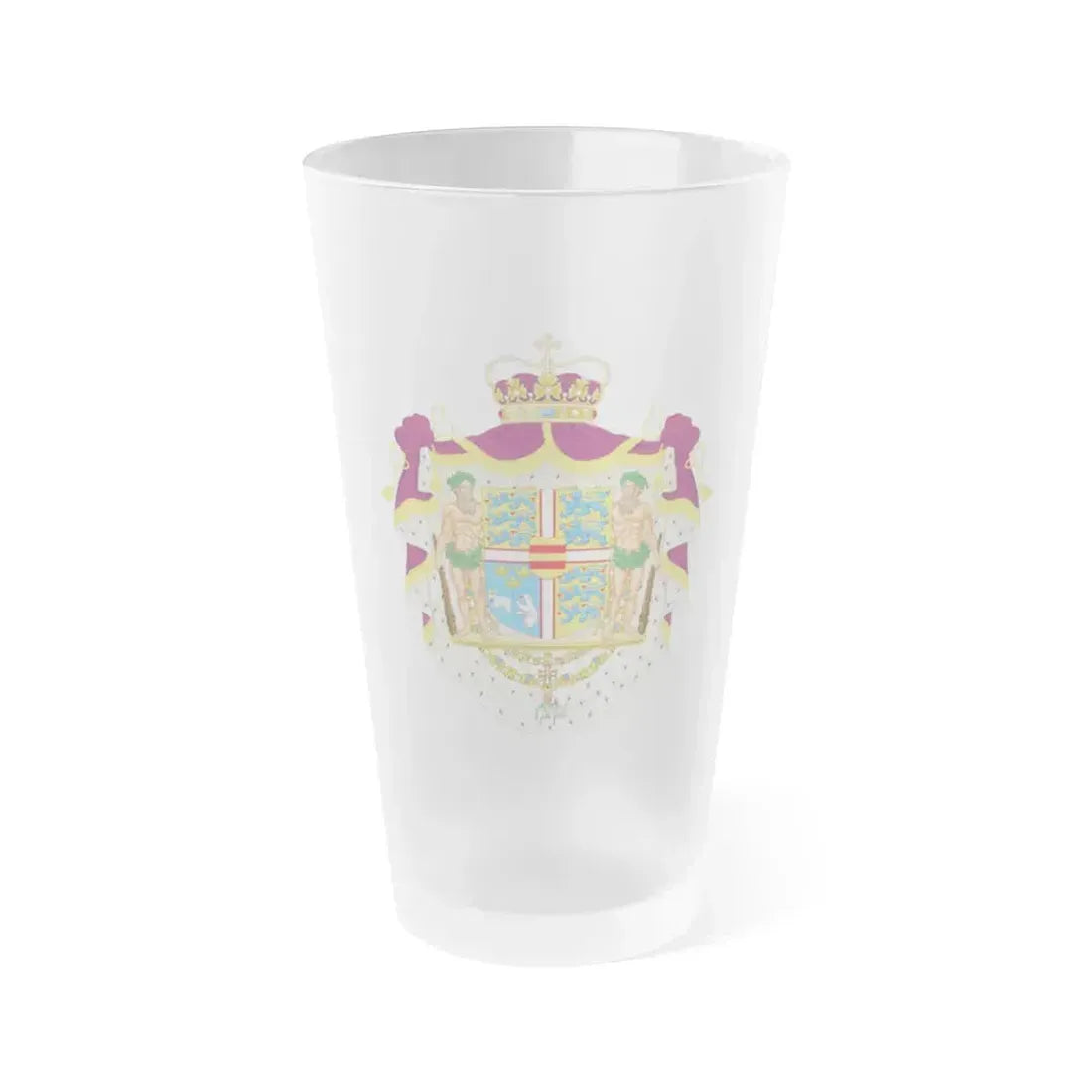 Coat of arms of the Crown Prince of Denmark - Frosted Pint Glass 16oz 16oz Frosted - Go Mug Yourself