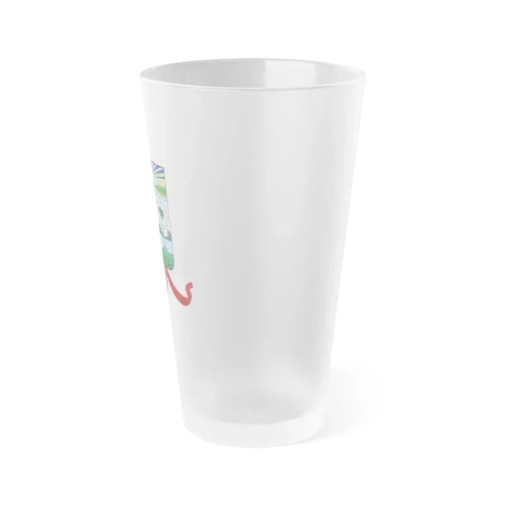 Coat of arms of the Cuban Filibuster Movement - Frosted Pint Glass 16oz - Go Mug Yourself