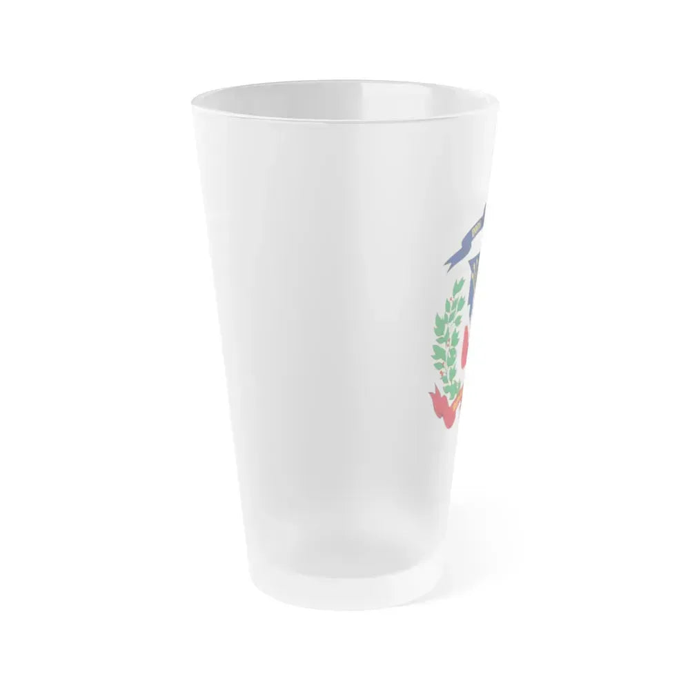 Coat of arms of the Dominican Republic - Frosted Pint Glass 16oz - Go Mug Yourself