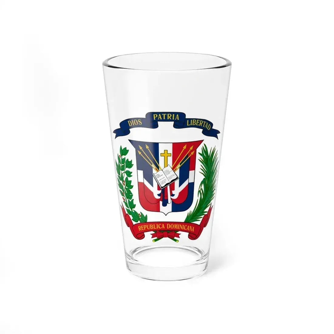 Coat of arms of the Dominican Republic - Pint Glass 16oz 16oz - Go Mug Yourself