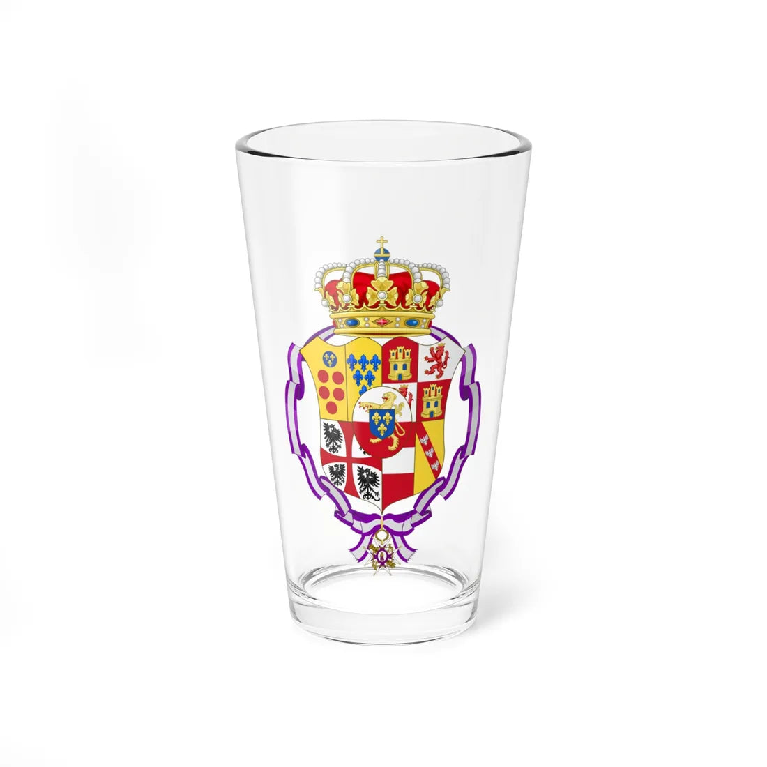 Coat of Arms of the Duchess of Lucca (Italy) (Coat of Arms) Pint Glass 16oz - Go Mug Yourself