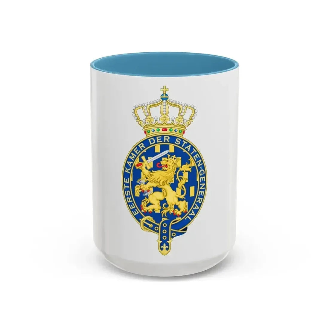 Coat of arms of the Eerste Kamer - Accent Coffee Mug 15oz Light Blue - Go Mug Yourself