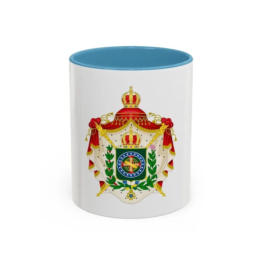 Coat of arms of the Empire of Brazil - Accent Coffee Mug 11oz Light Blue - Go Mug Yourself