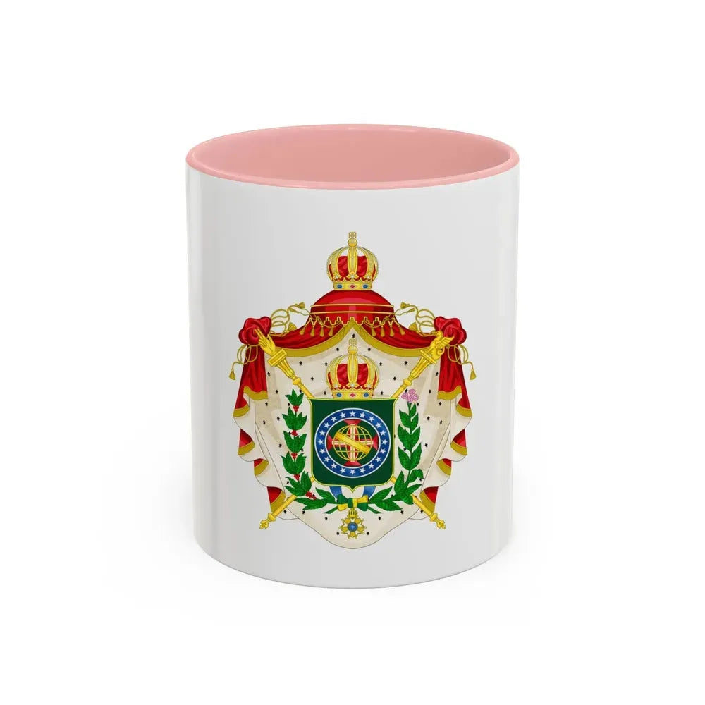 Coat of arms of the Empire of Brazil - Accent Coffee Mug 11oz Pink - Go Mug Yourself