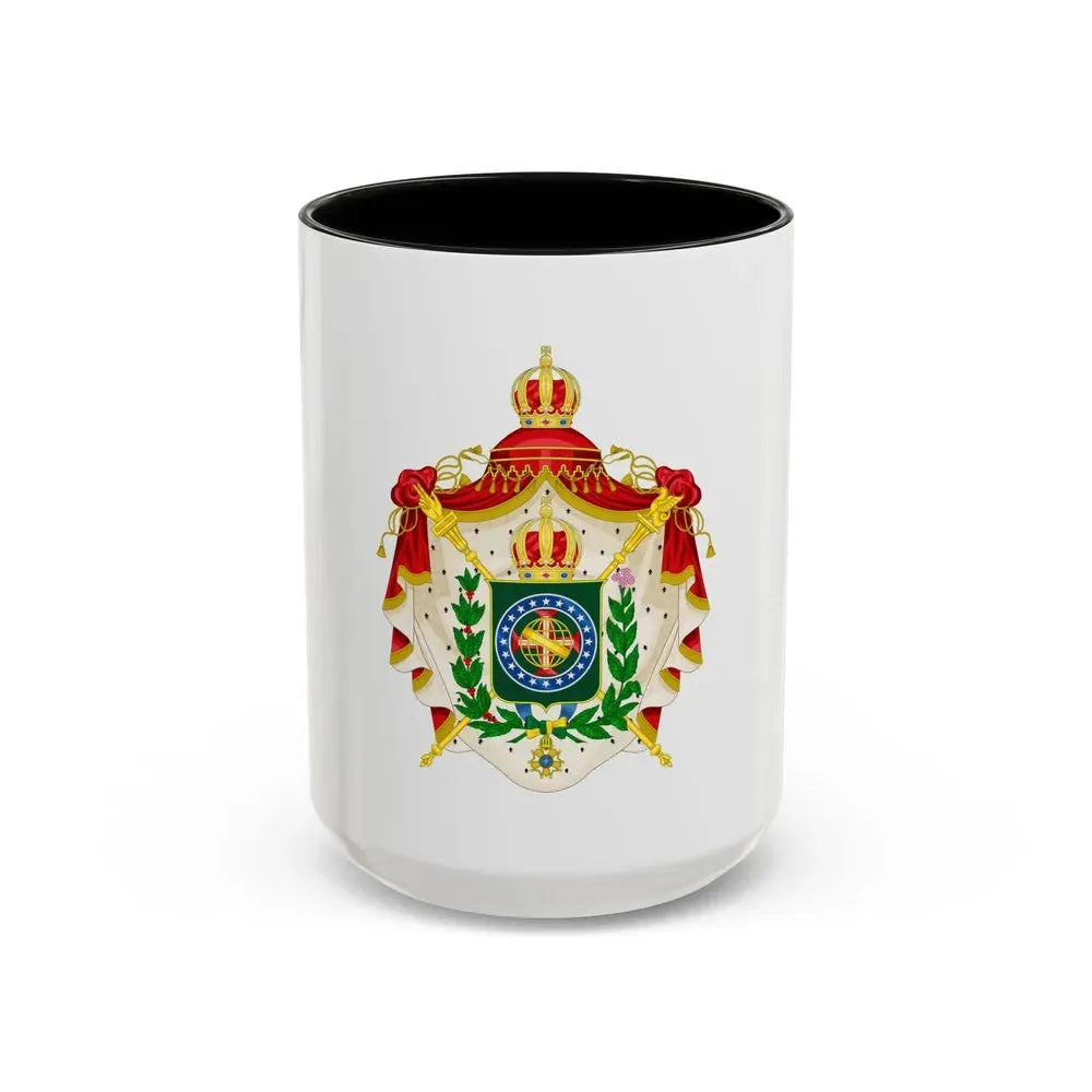 Coat of arms of the Empire of Brazil - Accent Coffee Mug 15oz Black - Go Mug Yourself