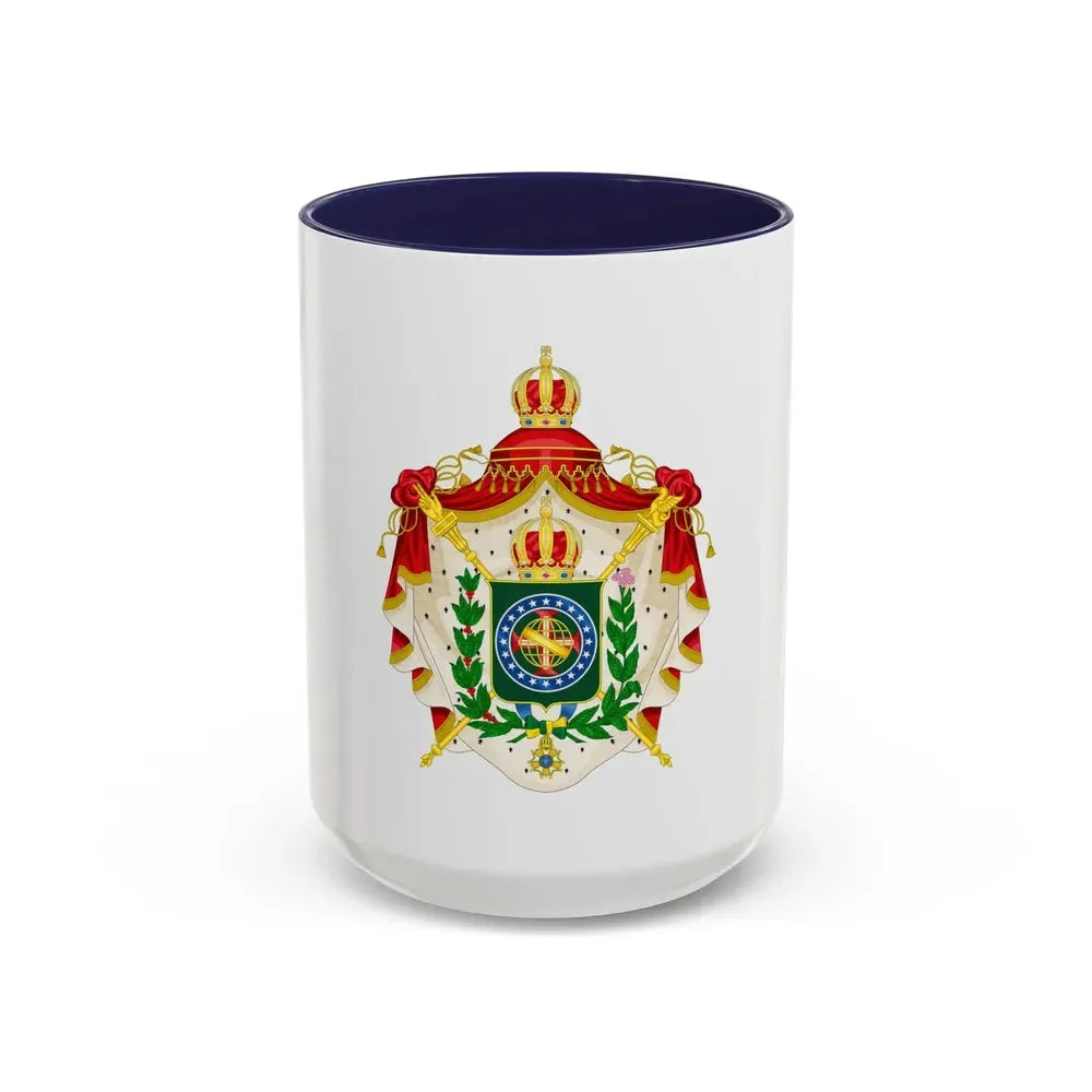 Coat of arms of the Empire of Brazil - Accent Coffee Mug 15oz Navy - Go Mug Yourself