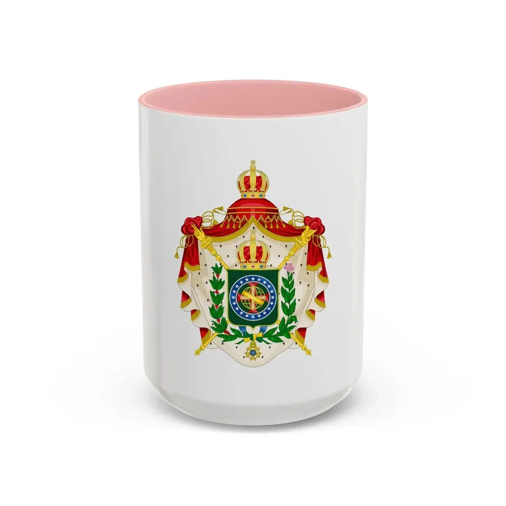 Coat of arms of the Empire of Brazil - Accent Coffee Mug 15oz Pink - Go Mug Yourself