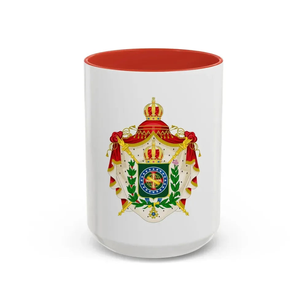Coat of arms of the Empire of Brazil - Accent Coffee Mug 15oz Red - Go Mug Yourself