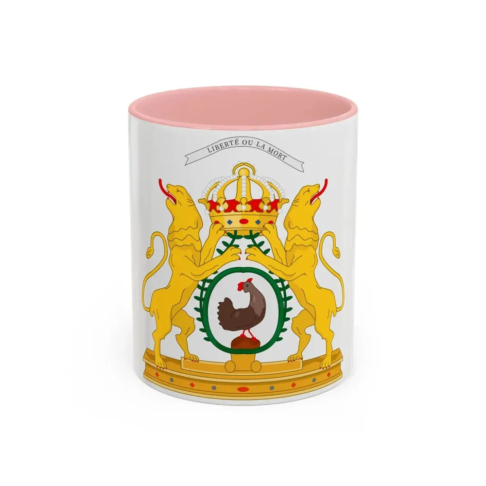 Coat of arms of the First Empire of Haiti - Accent Coffee Mug 11oz Pink - Go Mug Yourself