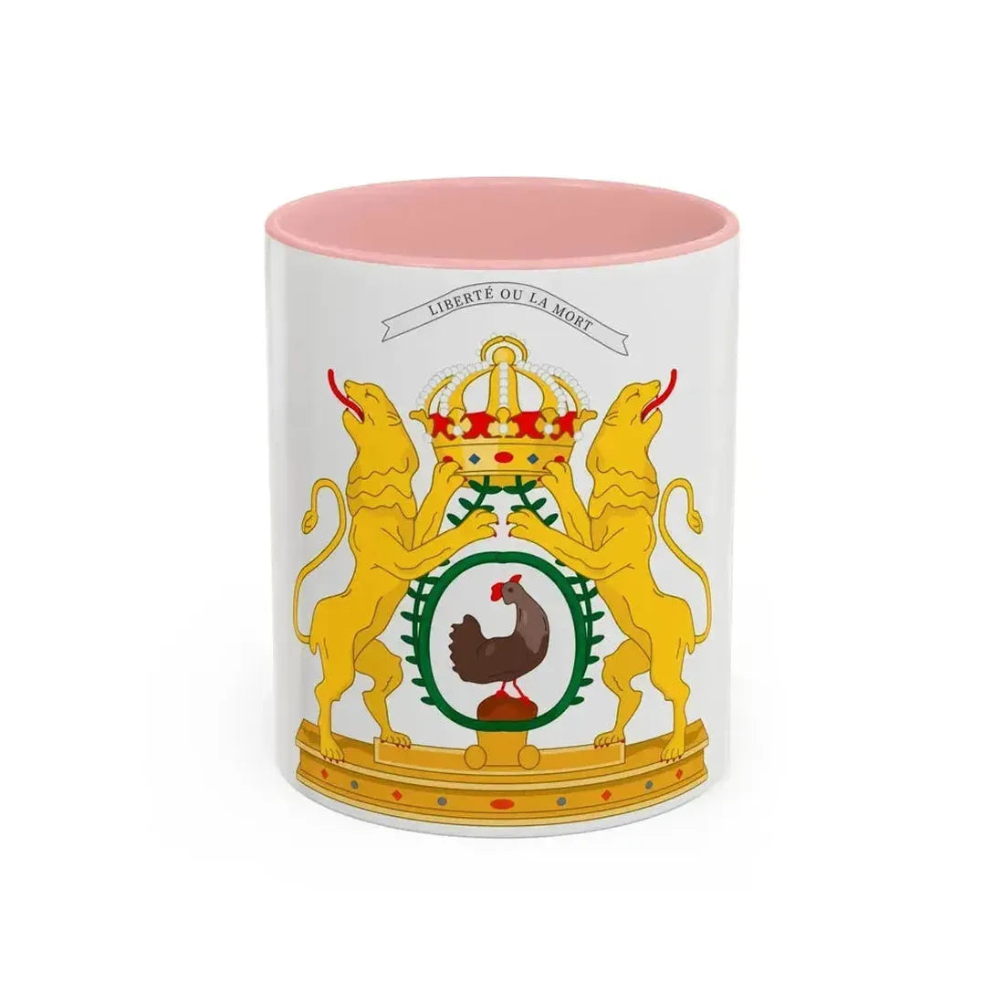 Coat of arms of the First Empire of Haiti - Accent Coffee Mug 11oz Pink - Go Mug Yourself